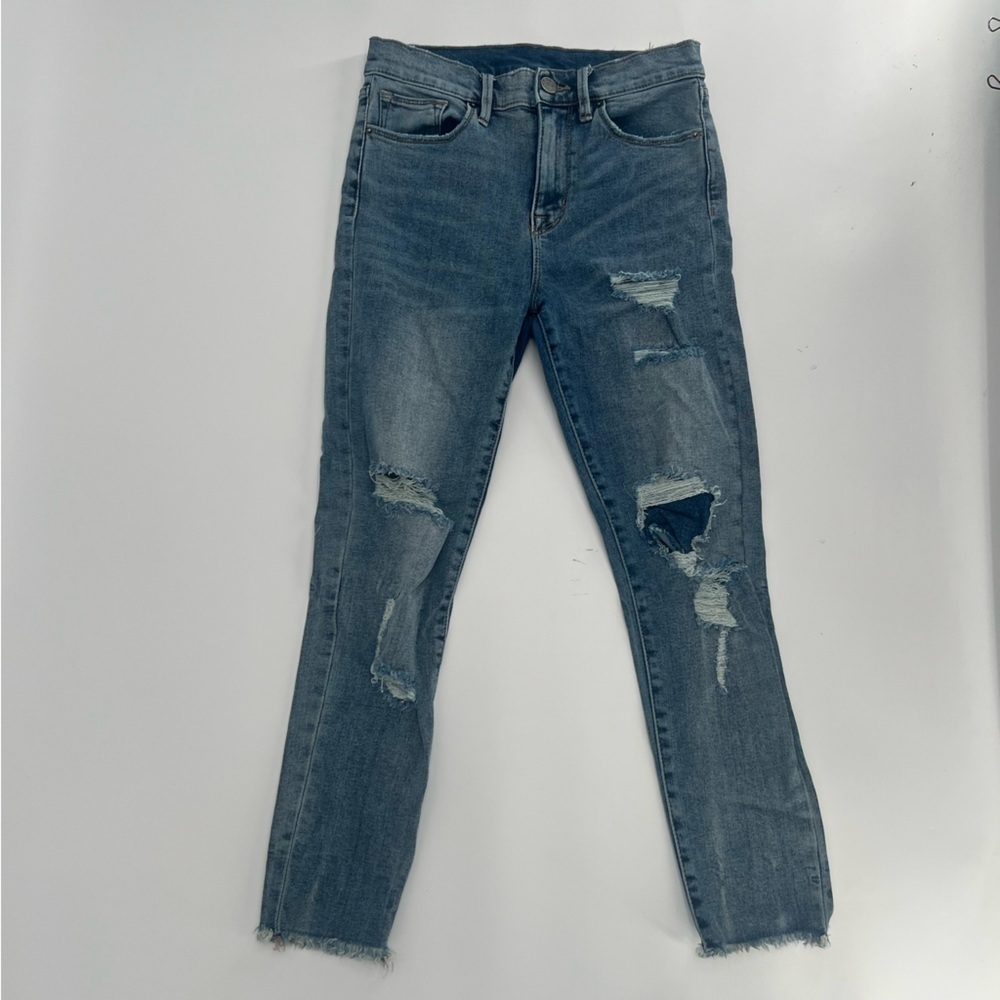 BDG Crop Twig High Rise Distressed Rough Hem Jeans Size 26 Women’s